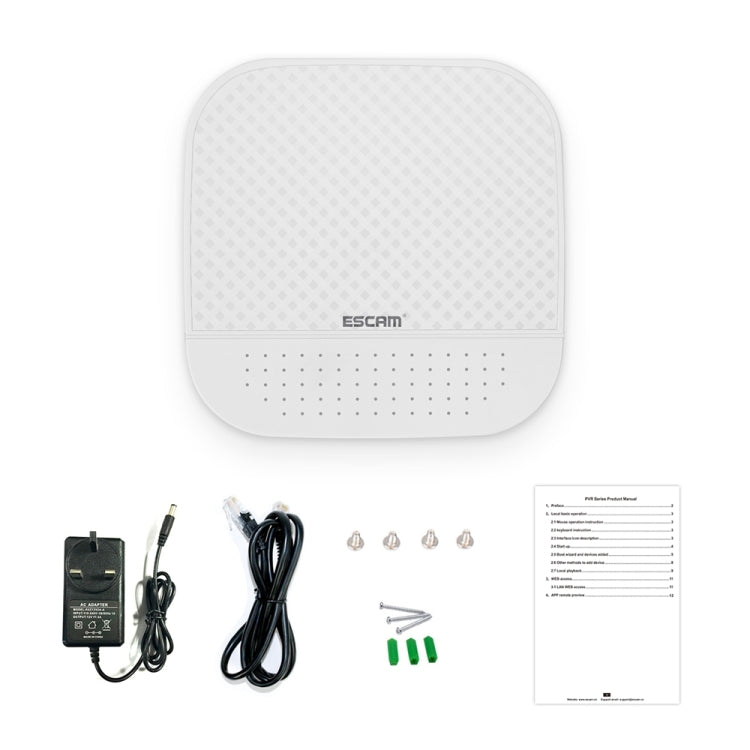 ESCAM PVR204 1080P 4CH+2CH ONVIF NVR เครื่องบันทึกวิดีโอดิจิตอลพร้อม 2CH Cloud Channel สำหรับระบบกล้อง IP, PVR204