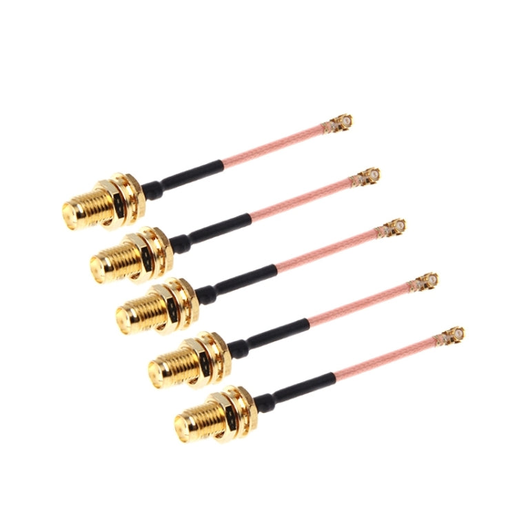 5 ชิ้น RG178 Ufl / IPX / IPEX ถึง SMA หญิงอะแดปเตอร์สายเคเบิลถักเปีย, ความยาว: 5 ซม., 5cm