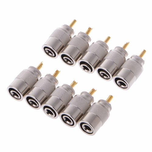 10ชิ้นUHFเชื่อมต่อปลั๊กPL-259ชายบัดกรีสำหรับRG8Xสายโคแอกเชียล