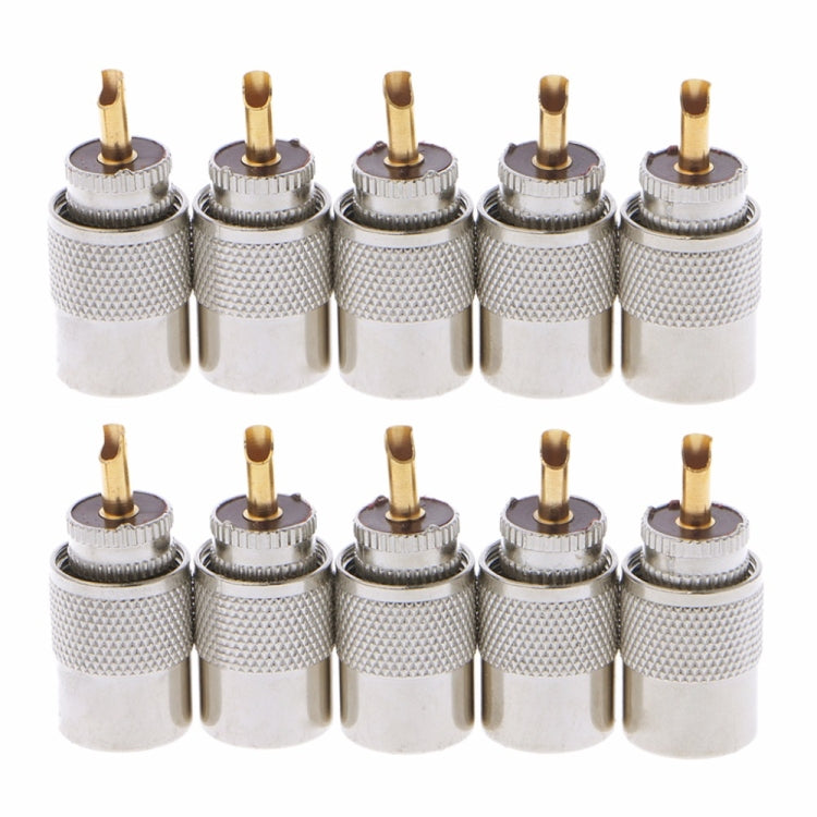 10ชิ้นUHFเชื่อมต่อปลั๊กPL-259ชายบัดกรีสำหรับRG8Xสายโคแอกเชียล