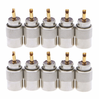 10ชิ้นUHFเชื่อมต่อปลั๊กPL-259ชายบัดกรีสำหรับRG8Xสายโคแอกเชียล