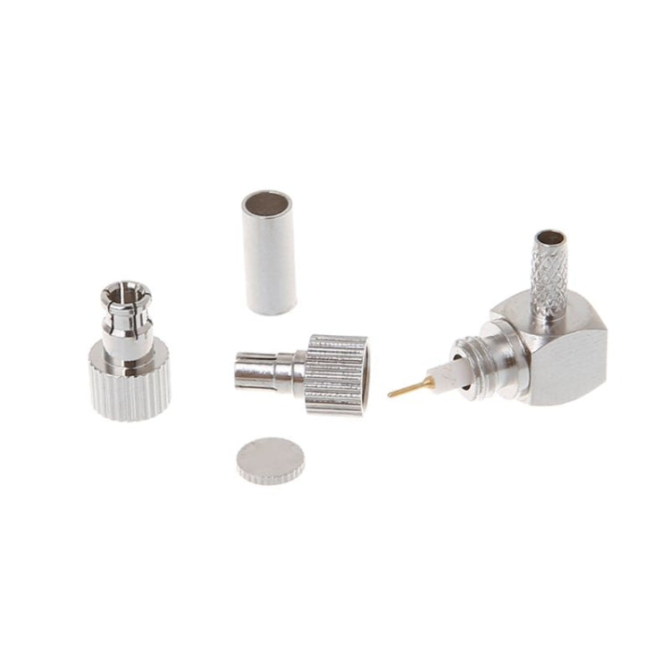 2 in 1 TS9 / CRC9 มุมขวาชาย RF เชื่อมต่อการ์ดโคแอกเซียลสำหรับ RG174 / 178 / 316 LMR100