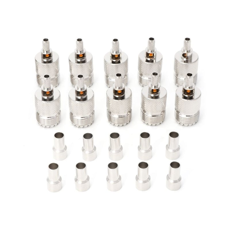 10 ชุด UHF แจ็คตัวเมีย CRIMPED RF Connector อะแดปเตอร์โคแอกเซียล