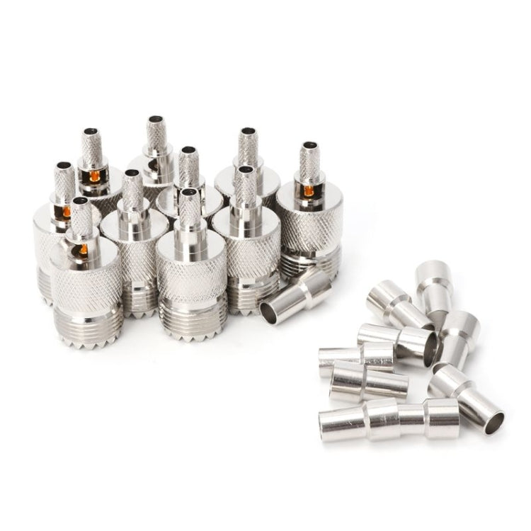10 ชุด UHF แจ็คตัวเมีย CRIMPED RF Connector อะแดปเตอร์โคแอกเซียล