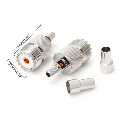 10 ชุด UHF แจ็คตัวเมีย CRIMPED RF Connector อะแดปเตอร์โคแอกเซียล