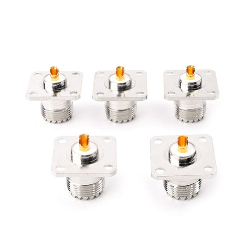 5 ชิ้น UHF SO239 หญิงหน้าแปลนแผงฝาครอบแชสซี Mount Adapter