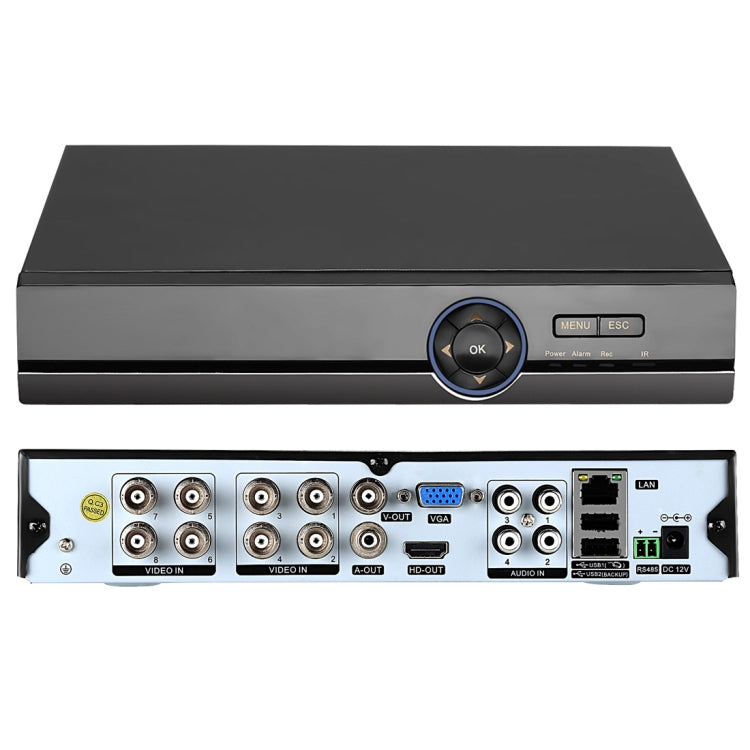 A81U-ZS 5 in 1 8 Channel Dual Stream H.264 1080N AHD DVR รองรับสัญญาณ AHD / TVI / CVI / CVBS / IP, A81U-ZS
