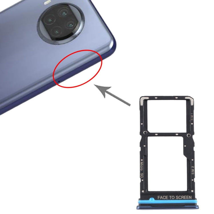 ถาดซิมการ์ด + ถาดซิมการ์ด / ถาดการ์ด Micro SD สำหรับ Xiaomi Mi 10T Lite 5G, For Xiaomi Mi 10T Lite 5G