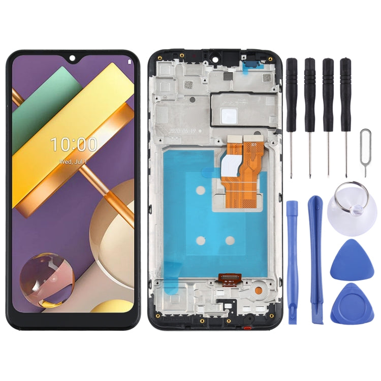 หน้าจอแอลซีดีและชุดประกอบDigitizerพร้อมกรอบสำหรับLG K22 LMK200Z, LMK200E, LMK200B, LM-K200, For LG K22
