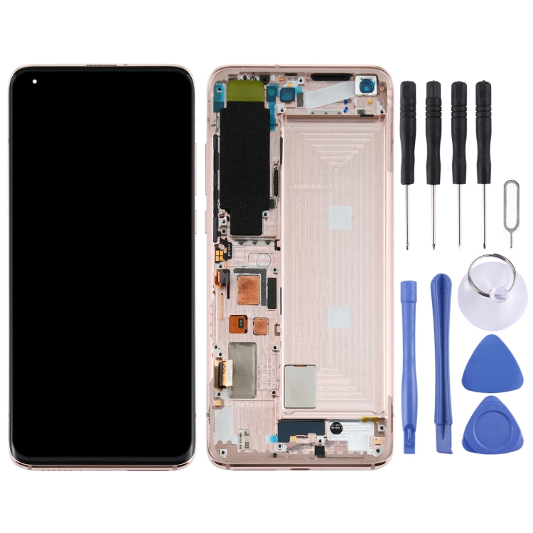 หน้าจอแอลซีดีและชุดประกอบDigitizerพร้อมกรอบสำหรับXiaomi Mi 10 5G / Mi 10 Pro 5G M2001J2G, M2001J2I (รุ่นS), For Xiaomi Mi 10 5G (S Version)(Gold)