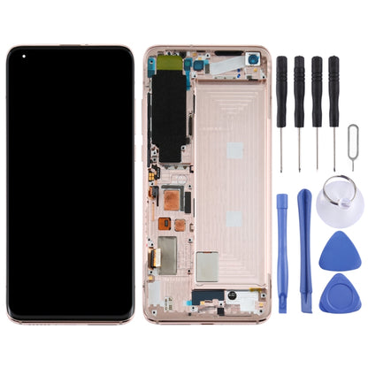 หน้าจอแอลซีดีและชุดประกอบDigitizerพร้อมกรอบสำหรับXiaomi Mi 10 5G / Mi 10 Pro 5G M2001J2G, M2001J2I (รุ่นS), For Xiaomi Mi 10 5G (S Version)(Gold)