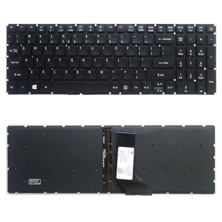 US Version คีย์บอร์ดคีย์บอร์ดสำหรับ Acer Aspire E5-532 E5-522 E5-573 E5-574 E5-722 E5-752 E5-772 E5-773 E5-575 V5-591G V3-574G F5-573G E15 E5-582P, For Acer Aspire E5-532(with Backlight)