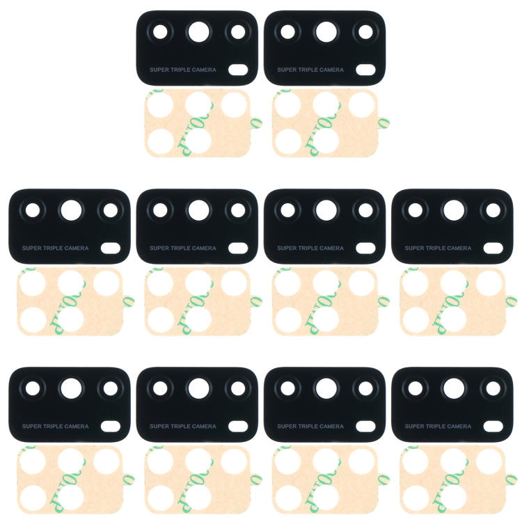 10 ชิ้นเลนส์กล้องด้านหลังสำหรับ Xiaomi Poco M3 M2010J19CG M2010J19CI, For Xiaomi Poco M3