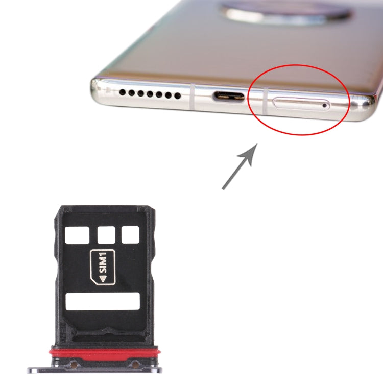 ถาดซิมการ์ด + ถาดการ์ด NM สำหรับ Huawei Mate 40 Pro, For Huawei Mate 40 Pro
