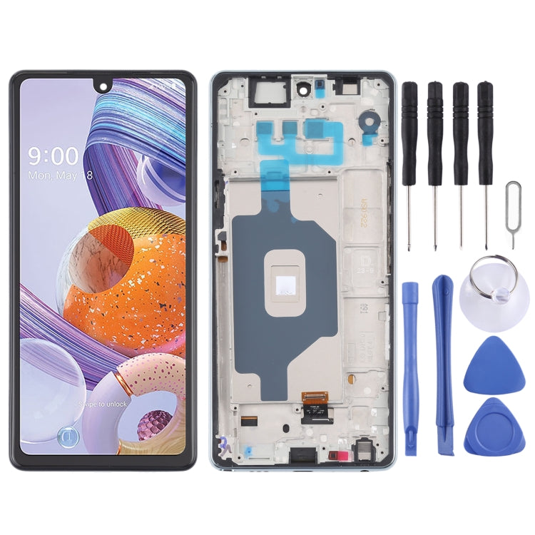 หน้าจอ LCD และชุดประกอบ Digitizer พร้อมกรอบสำหรับ LG Stylo 6 / K71 LMQ730TM LM-Q730TM LMQ730HA LM-Q730HA, For LG Stylo 6 / K71