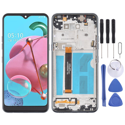 หน้าจอแอลซีดีและชุดประกอบDigitizerพร้อมกรอบสำหรับLG Q51 LM-Q510N, For LG Q51