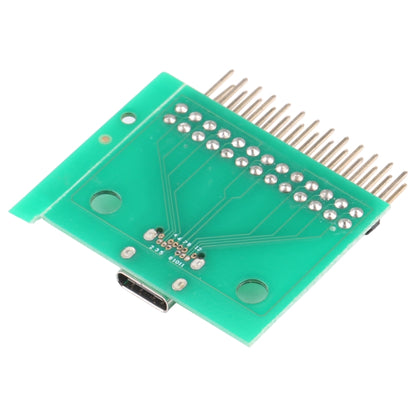 สองด้านบวกและลบประเภท C หญิงทดสอบบอร์ด USB 3.1 พร้อมขั้วต่อ PCB 24P หญิง, Type C Female