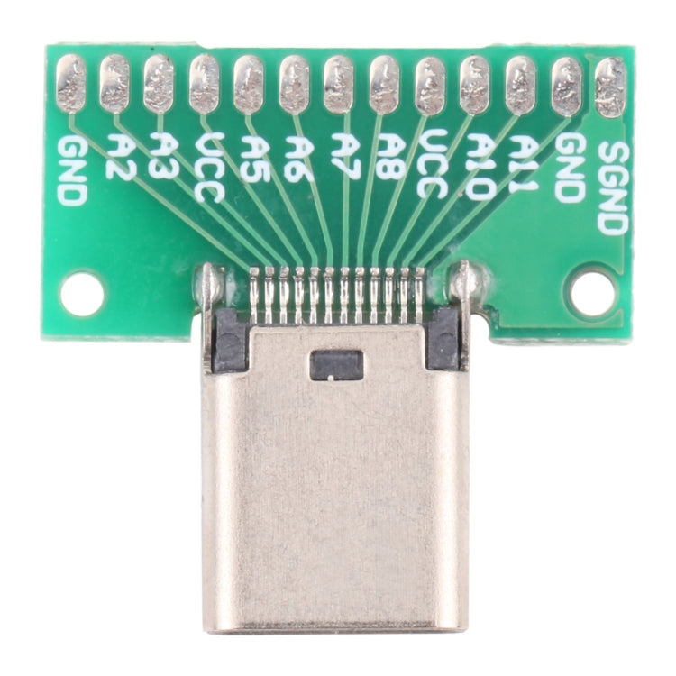สองด้านบวกและลบประเภท C หญิงทดสอบบอร์ด USB 3.1 พร้อม PCB 24pin เชื่อม, Type C Female 24pin