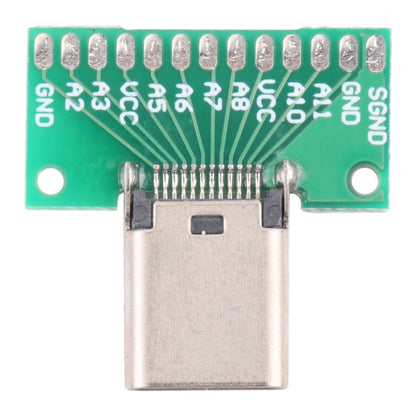 สองด้านบวกและลบประเภท C หญิงทดสอบบอร์ด USB 3.1 พร้อม PCB 24pin เชื่อม, Type C Female 24pin