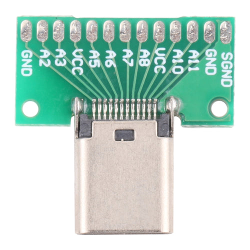 สองด้านบวกและลบประเภท C หญิงทดสอบบอร์ด USB 3.1 พร้อม PCB 24pin เชื่อม, Type C Female 24pin