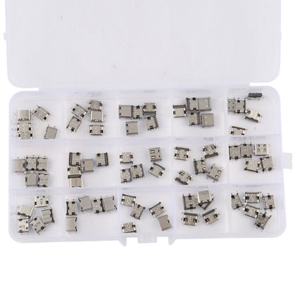 75 ชิ้น/เซ็ต USB Type C ชาร์จพอร์ตเชื่อมต่อ 6Pin / 12Pin / 16Pin / 14Pin / 24Pin สำหรับ Huawei / Samsung / Xiaomi ฯลฯ, 75 PCS/Set