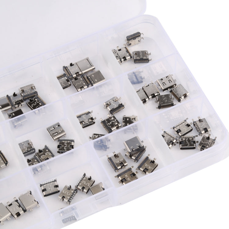 75 ชิ้น/เซ็ต USB Type C ชาร์จพอร์ตเชื่อมต่อ 6Pin / 12Pin / 16Pin / 14Pin / 24Pin สำหรับ Huawei / Samsung / Xiaomi ฯลฯ, 75 PCS/Set