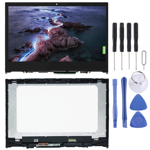 หน้าจอ LCD ขนาด 1366 x 768px และชุดประกอบ Digitizer พร้อมกรอบสำหรับ Lenovo Yoga 520-14IKB, For Lenovo Yoga 520-14IKB 1366 x 768px
