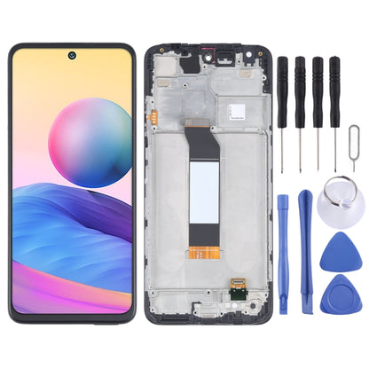 หน้าจอ LCD ต้นฉบับสำหรับ Xiaomi Redmi หมายเหตุ 10 5G / Redmi หมายเหตุ 10T 5G / Redmi หมายเหตุ 10T 5G M2103K19I / Poco M3 Pro 5G M2103K19PG, M2103K19PI, M2103K19G, M2103K19C Digitizer Full Assemblyพร้อมกรอบ, For Xiaomi Redmi Note 10 5G