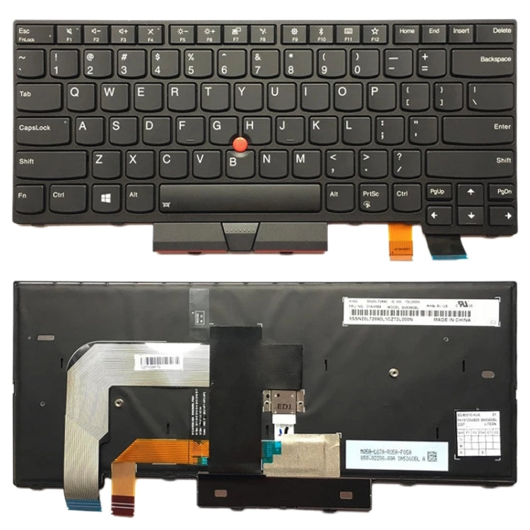 คีย์บอร์ดเวอร์ชั่นอเมริกาพร้อมไฟด้านหลังสำหรับ Lenovo Thinkpad T470 T480 A475 A485, For Lenovo Thinkpad T470 (Back Light)
