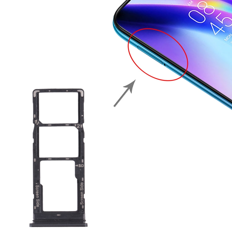 สำหรับ Tecno Pouvoir 4 Pro / Pouvoir 4 LC7 ถาดซิมการ์ด + ถาดซิมการ์ด + ถาดการ์ด Micro SD, For Tecno Pouvoir 4 Pro
