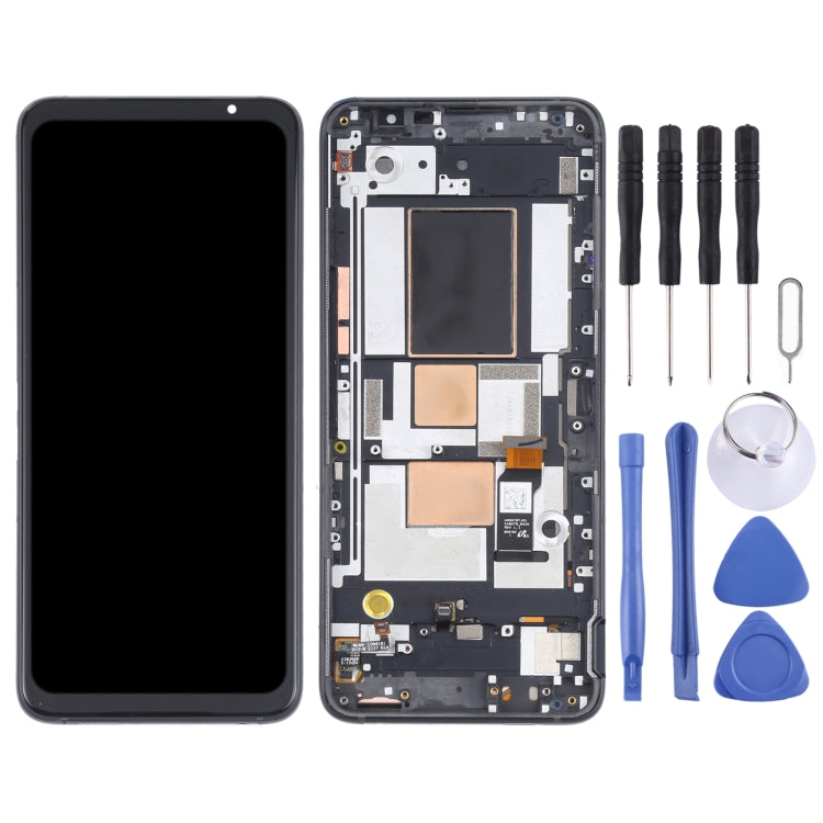 หน้าจอ OLED วัสดุ LCD และชุดประกอบ Digitizer พร้อมกรอบสำหรับ Asus ROG โทรศัพท์ 5 ZS673KS, For Asus ROG Phone 5 ZS673KS