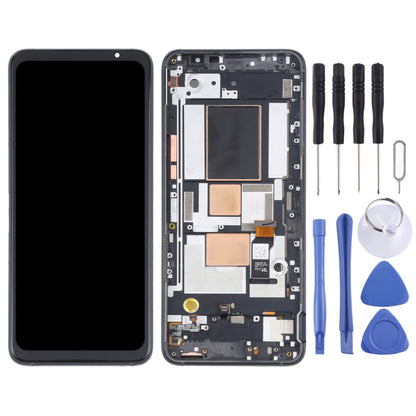 หน้าจอ OLED วัสดุ LCD และชุดประกอบ Digitizer พร้อมกรอบสำหรับ Asus ROG โทรศัพท์ 5 ZS673KS, For Asus ROG Phone 5 ZS673KS