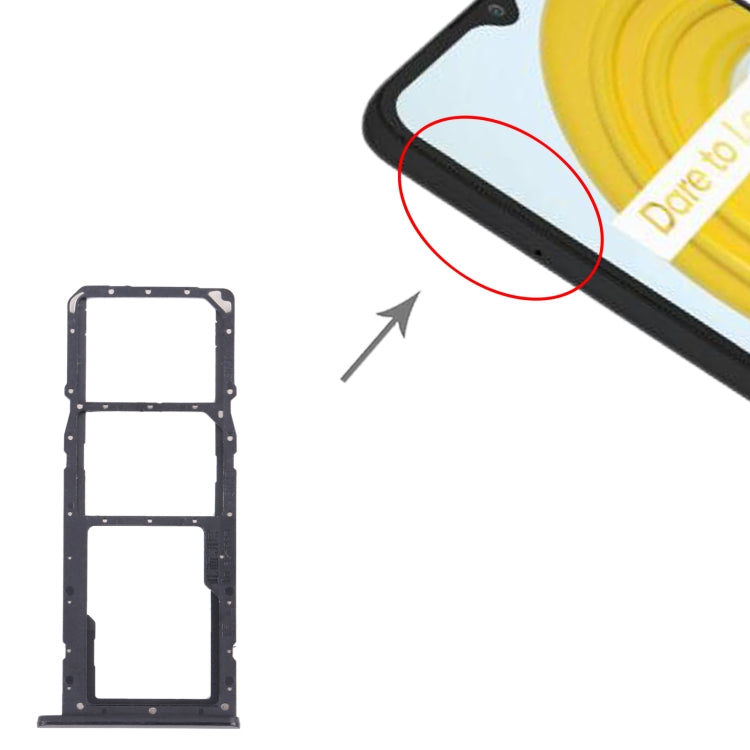 สำหรับOPPO Realme C21 / Realme C21Y RMX3201,RMX3261 ถาดซิมการ์ด + ถาดซิมการ์ด + ถาดการ์ดMicro SD, For OPPO Realme C21