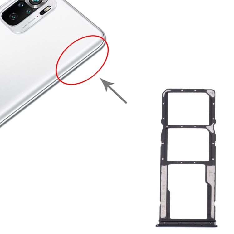 ถาดซิมการ์ด + ถาดซิมการ์ด + ถาดการ์ด Micro SD สำหรับ Xiaomi Redmi หมายเหตุ 10 4G / Redmi หมายเหตุ 10S M2101K7AI, M2101K7AG, M2101K7BG, M2101K7BI, M2101K7BNY, M2101K7BL, For Xiaomi Redmi Note 10 4G