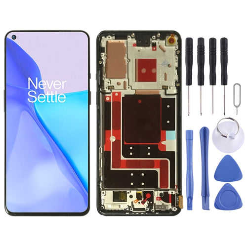 สำหรับ OnePlus 9 LE2113 LE2111 LE2110 Digitizer Full Assembly พร้อมกรอบหน้าจอ LCD ต้นฉบับ, For OnePlus 9, For OnePlus 9(Purple)