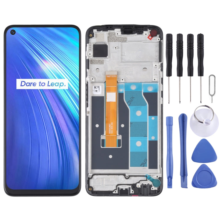 หน้าจอแอลซีดีและชุดประกอบDigitizerพร้อมกรอบสำหรับOPPO Realme 6 RMX2001, For OPPO Realme 6