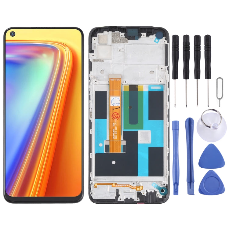 หน้าจอแอลซีดีและชุดประกอบDigitizerพร้อมกรอบสำหรับOPPO Realme 7 (เอเชีย) 4G RMX2151 RMX2163, For OPPO Realme 7 (Asia) 4G
