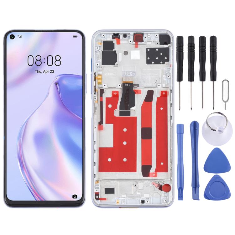 หน้าจอแอลซีดีและชุดประกอบDigitizerพร้อมกรอบสำหรับHuawei P40 Lite 5G, For Huawei P40 Lite 5G