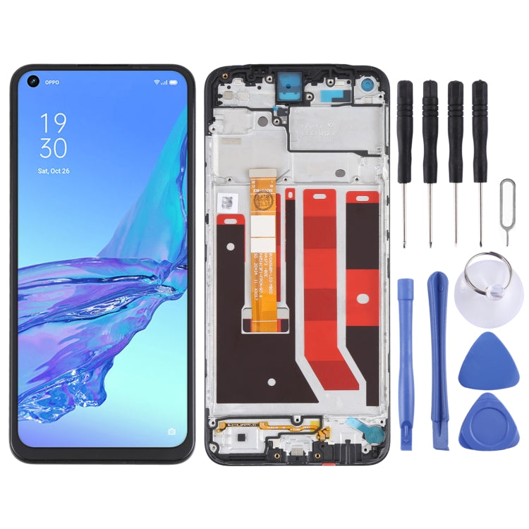 หน้าจอ LCD ต้นฉบับและชุดประกอบDigitizerพร้อมกรอบสำหรับOPPO A53 4G CPH2127 CPH2131, For OPPO A53 4G