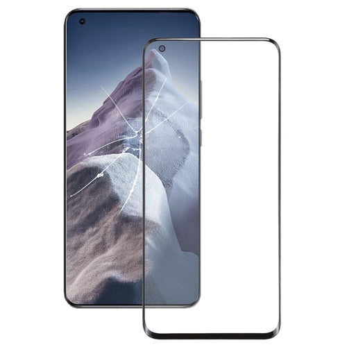 เลนส์กระจกด้านนอกหน้าจอด้านหน้าสำหรับ Xiaomi Mi 11 Ultra M2102K1G M2102K1C, For Xiaomi Mi 11 Ultra