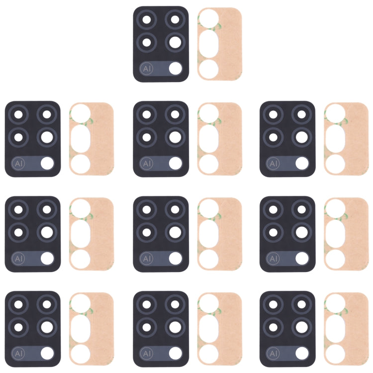 สำหรับ Tecno Pova LD7, LD7j 10 ชิ้นเลนส์กล้องด้านหลัง, For Tecno Pova