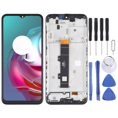 หน้าจอแอลซีดีและชุดประกอบDigitizerพร้อมกรอบสำหรับMotorola Moto G30 XT2129-1 XT2129-2, For Motorola Moto G30