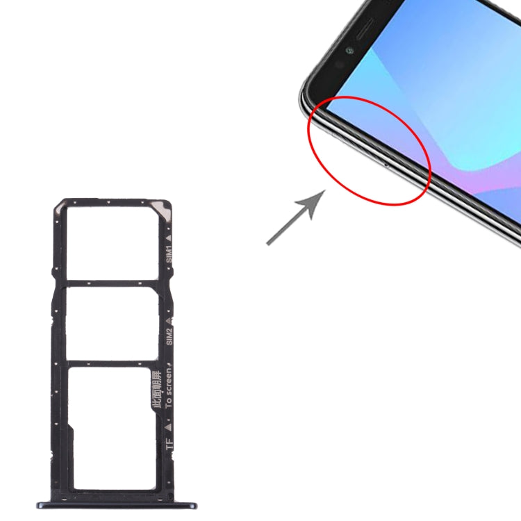 ถาดซิมการ์ด + ถาดซิมการ์ด + ถาดการ์ด Micro SD สำหรับ Huawei Y6 Prime (2018), For Huawei Y6 Prime (2018)