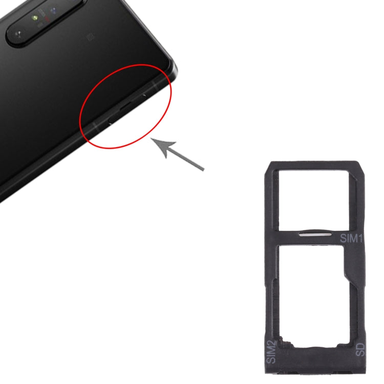 ถาดซิมการ์ด + ถาดซิมการ์ด / ถาดการ์ด Micro SD สำหรับ Sony Xperia 1 II / Xperia 5 II / Xperia 10 II, For Sony Xperia 1 II / Xperia 5 II / Xperia 10 II