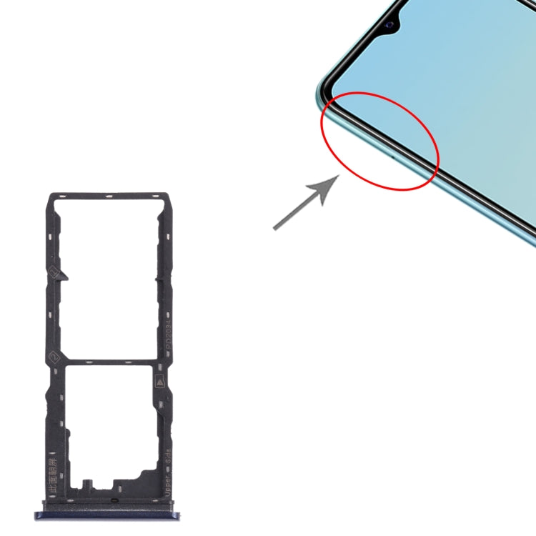 สำหรับVivo Y12S 2021 / Y12a V2069 ถาดซิมการ์ด + ถาดซิมการ์ด + ถาดการ์ดMicro SD, For vivo Y12S 2021 / Y12a