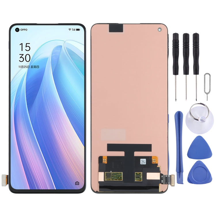 วัสดุ AMOLED หน้าจอแอลซีดีต้นฉบับและชุดประกอบ Digitizer สำหรับ OPPO Reno7 Pro 5G CPH2293, For OPPO Reno7 Pro 5G(AMOLED)