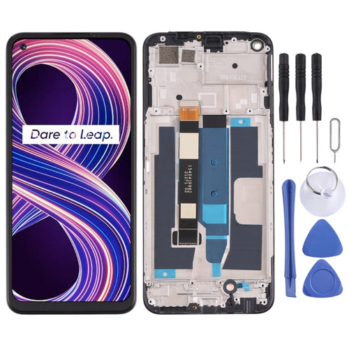 หน้าจอแอลซีดีและชุดประกอบDigitizerพร้อมกรอบสำหรับOPPO Realme 8 5G, For OPPO Realme 8 5G