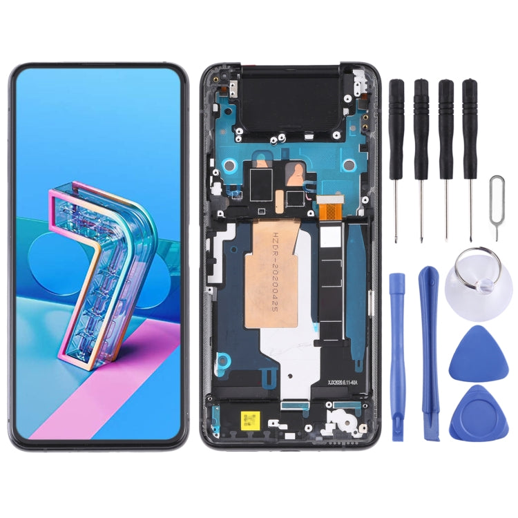 90Hz AMOLED วัสดุหน้าจอ LCD และ Digitizer Full Assembly พร้อมกรอบสำหรับ Asus Zenfone 7 Pro / Zenfone 7 ZS670KS ZS671KS, For Asus Zenfone 7 Pro / Zenfone 7