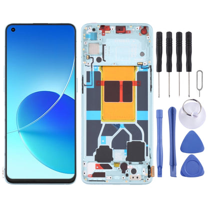 หน้าจอ LCD ต้นฉบับและชุดประกอบDigitizerพร้อมกรอบสำหรับOPPO Reno6 5G PEQM00 CPH2251, For OPPO Reno6 5G