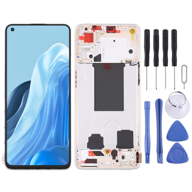 หน้าจอแอลซีดีต้นฉบับและชุดประกอบDigitizerพร้อมกรอบสำหรับOPPO Reno7 5GจีนPFJM10, For OPPO Reno7 5G China